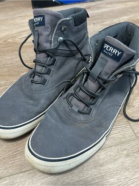 Sperry Men’s Charcoal Gray Waterproof Striker Canvas High-Top Sneaker Boots 11